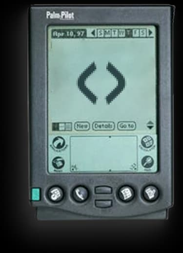Palmtop do ano 2000 com o app Landix