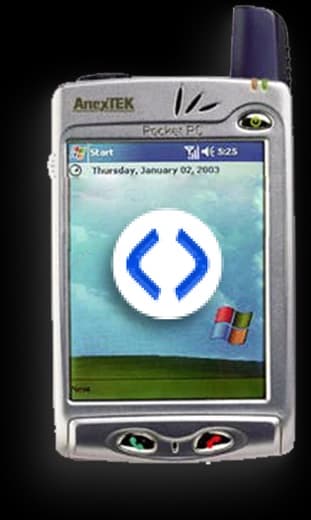 Smartphone Windows Mobile com o app Landix